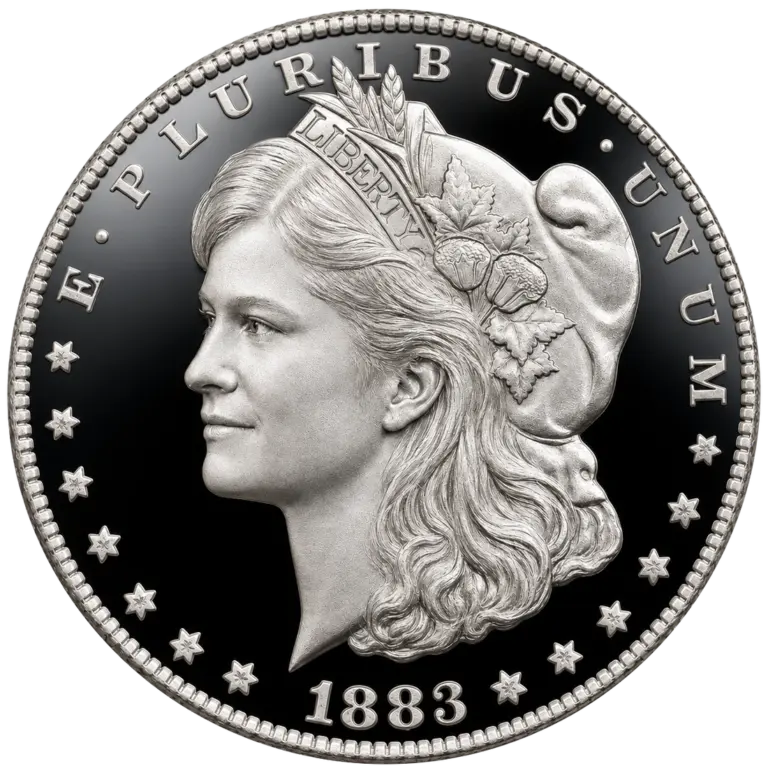Jennifer K. Mellen rendered as a Morgan dollar