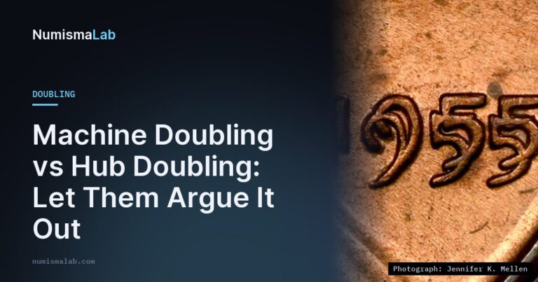 Title card: machine doubling versus hub doubling, with the doubled date of Jen's 1955 doubled die obverse Lincoln cent