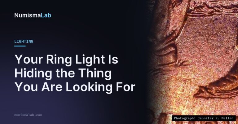 Title card: a ring light hides coin detail, with Jen's 2009 Lincoln Bicentennial cent under a single side lamp
