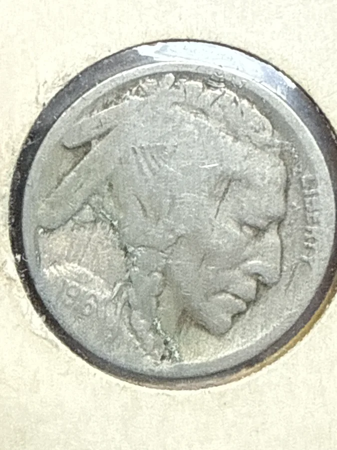 A worn 1916 Buffalo nickel from Jen Mellen's collection, photographed with a phone and sent into CoinScope Pro over Wi-Fi